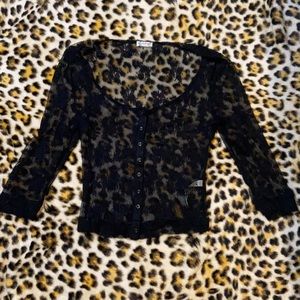 Women’s Free people black,mesh lace button up blouse, size small in new conditio